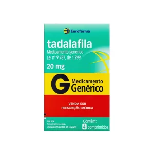 Tadalafila Eurofarma 20mg 4 Comprimidos Revestidos
