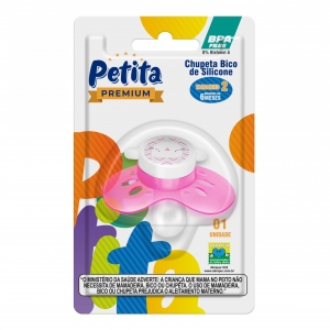 PETITA CHUPETA PEI VENTILADA CRISTAL REDONDO SILICONE T2 CH EMB X 1UN ROSA X06D1