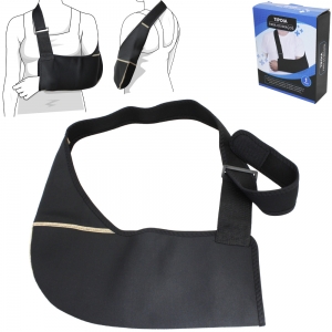 Tipoia Pós-Cirúrgica para Braço em Neoprene com Velcro – Preta 70x3cm