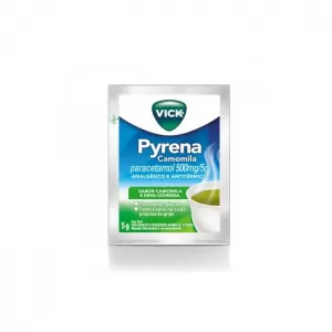 Vick Pyrena 500mg ? Sabor Camomila e Erva-Cidreira ? Pó para Solução Oral 5g