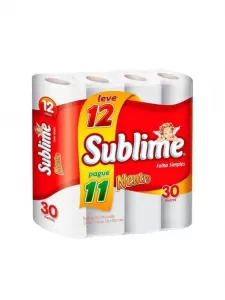 Papel Higiênico Sublime Folhas Simples - 12 unidades