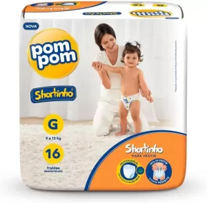 Fralda Pom Pom Jumbinho Shortinho G 16 Unidades