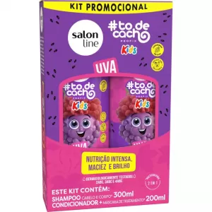 Kit Shampoo 300 ml + Condicionador 200 ml Salon Line #todecacho Kids Uva
