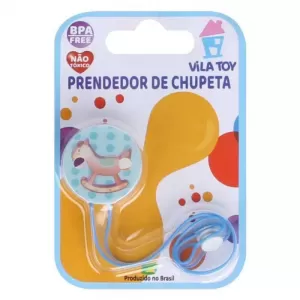 Prendedor de Chupeta Vila Toy Azul – 1 Unidade