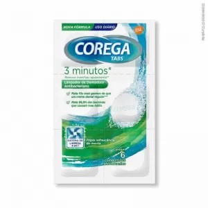 Corega Tabs 3 Minutos com 6 Pastilhas – Limpeza Rápida de Próteses