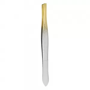 Pinça Global Curva Inox 1048 – Ponta Dourada Profissional