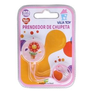 Prendedor de Chupeta Vila Toy Rosa – 1 Unidade
