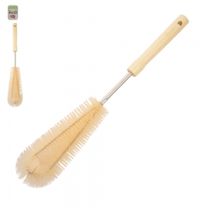 Escova Lava Mamadeira / Garrafa – Nylon com Cabo de Madeira Max Clean