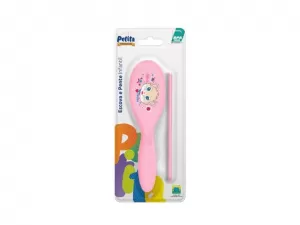 Escova e Pente Petita Cherie Rosa – Kit Bebê Cód. 7820