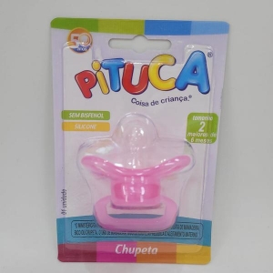 Chupeta Pituca Ortodôntica Bico Redondo Nº 2 – Cor Rosa – Ref961