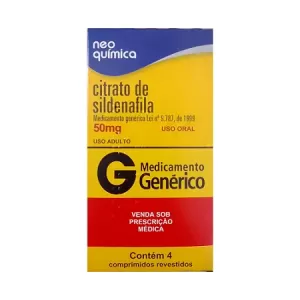 Citrato de Sildenafila Genérico Neo Química 50mg 4 comprimidos revestidos