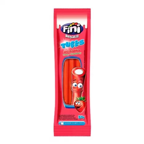Bala Fini Ácido Tubes Sabor Morango 17g