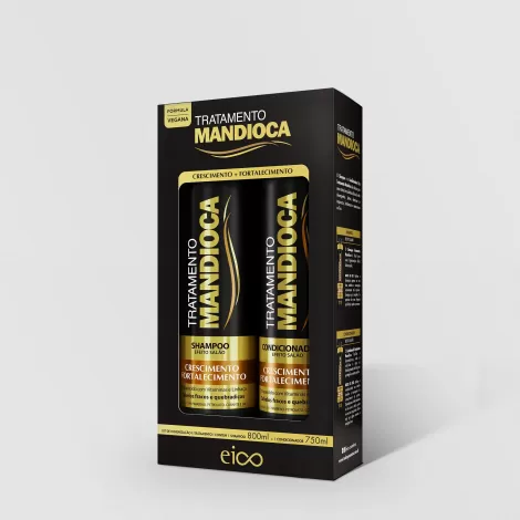 Kit Eico Mandioca – Shampoo 800ml + Condicionador 750ml para Força e Crescimento Capilar