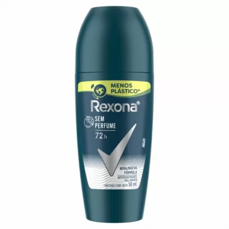 Desodorante Rexona Men Roll-On Sem Perfume 50ml | Proteção 48h Antitranspirante
