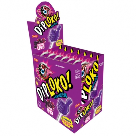 Pirulito Recheado Diploko Explosive Uva