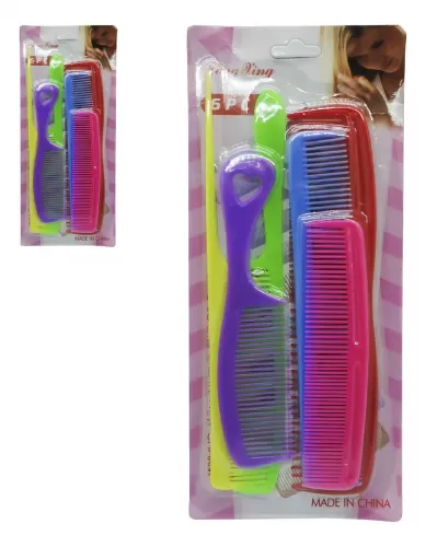 Pente de Plástico Colors – Cartela com 6 Unidades (Ref. BA32418)