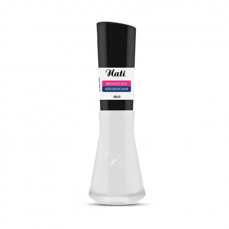 Esmalte Nati Brancos Que Não Mancham Gelo 8ml – Cor Uniforme e Acabamento Profissional