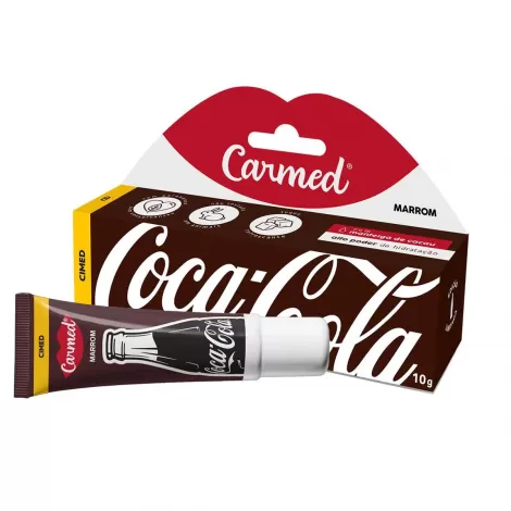 Hidratante Labial Carmed Coca-Cola Marrom com Cor 10g