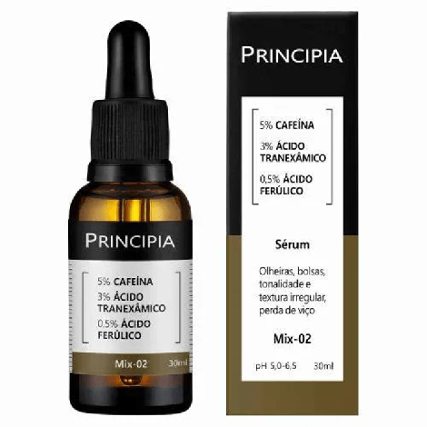 Sérum Facial Principia MIX-02 Cafeína + Ácido Tranexâmico + Ácido Ferúlico 30ml