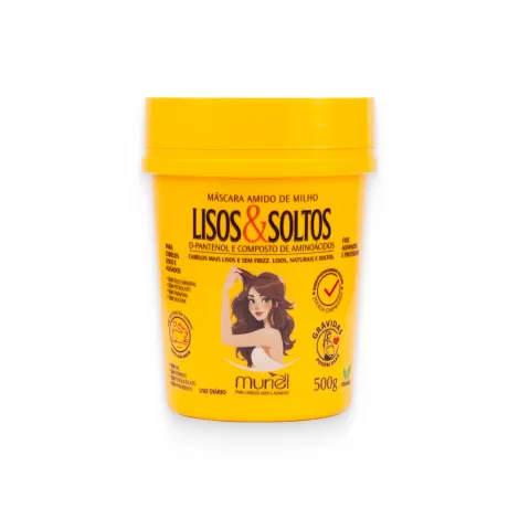 Máscara Capilar Muriel Lisos E Soltos Amido De Milho 500g
