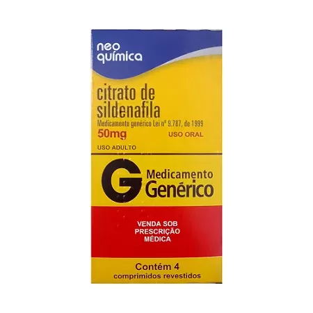 Citrato de Sildenafila Genérico Neo Química 50mg 4 comprimidos revestidos
