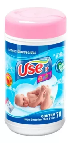 Lenços Umedecidos Use It Baby Rosa com 70 lenços